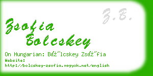 zsofia bolcskey business card